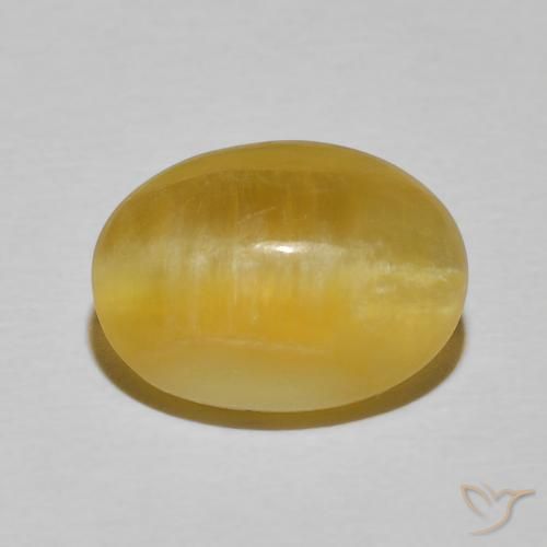 4.91ct 天然 ゴールデンオレンジ キャッツアイオパール, 楕円形, オペーク