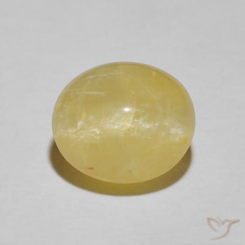 4.13ct 天然 ウォームイエロー キャッツアイオパール, 楕円形, オペーク