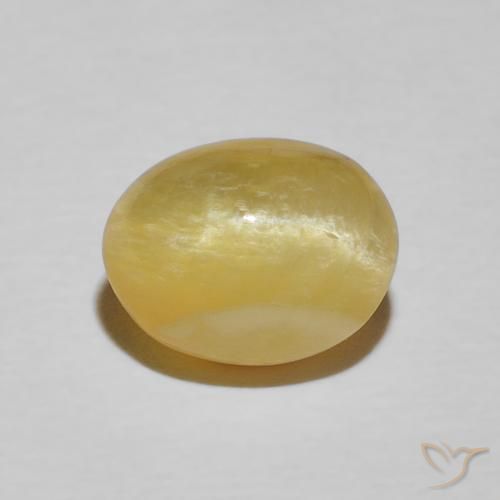 2.28ct 天然 トスカーナイエロー キャッツアイオパール, 楕円形, オペーク