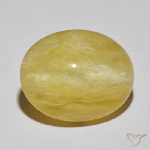 18.93ct 天然 リッチイエロー キャッツアイオパール, 楕円形, オペーク