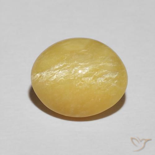 3.34ct 天然 リッチイエロー キャッツアイオパール, 楕円形, オペーク