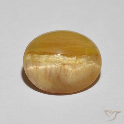 4.86ct 天然 ゴールドブラウン キャッツアイオパール, 楕円形, オペーク