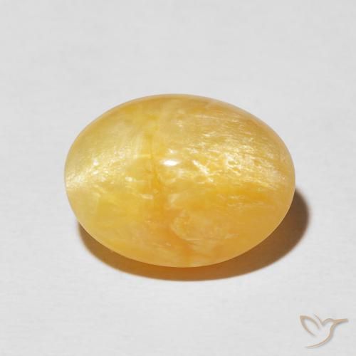 6.38ct 天然 明るいゴールド キャッツアイオパール, 楕円形, オペーク