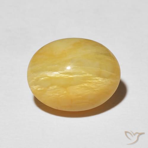 6.14ct 天然 ミディアムゴールデン キャッツアイオパール, 楕円形, オペーク