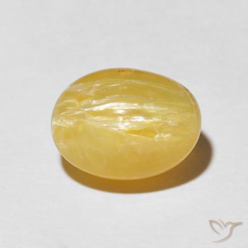 5.02ct 天然 ゴールドオレンジ キャッツアイオパール, 楕円形, オペーク