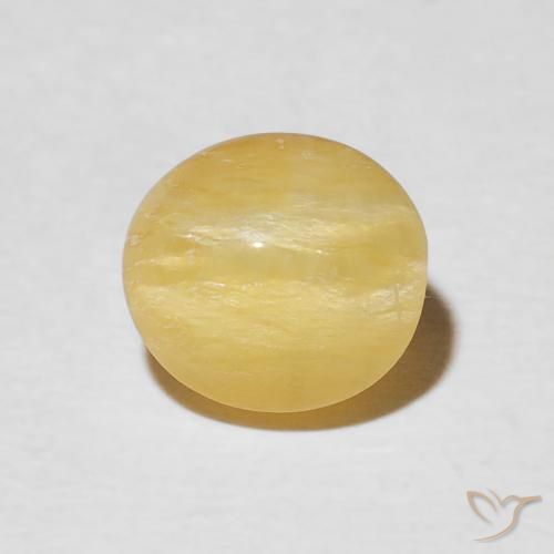1.78ct 天然 トスカーナイエロー キャッツアイオパール, 楕円形, オペーク