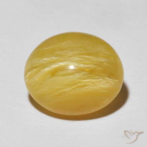 6.36ct 天然 ゴールドオレンジ キャッツアイオパール, 楕円形, オペーク