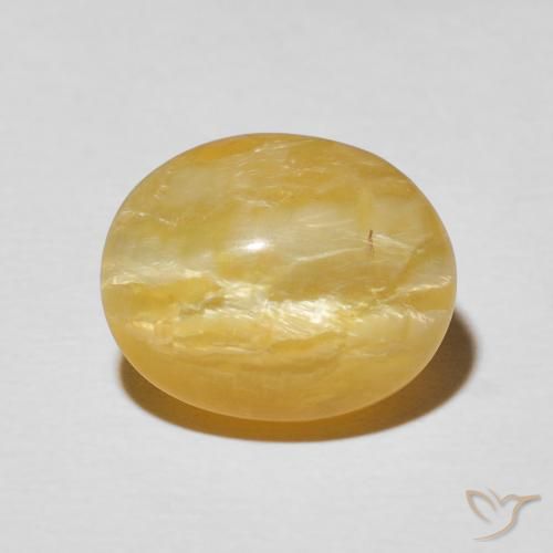 5.56ct 天然 ゴールデンオレンジ キャッツアイオパール, 楕円形, オペーク