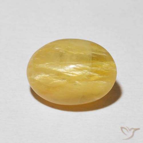 4.36ct 天然 ミディアムゴールデン キャッツアイオパール, 楕円形, オペーク