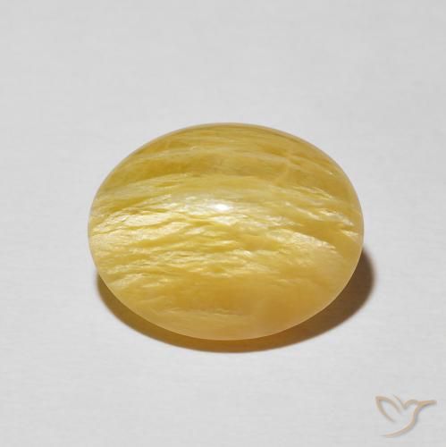 6.20ct 天然 ゴールドオレンジ キャッツアイオパール, 楕円形, オペーク
