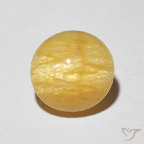 4.42ct 天然 ミディアムゴールデン キャッツアイオパール, 楕円形, オペーク