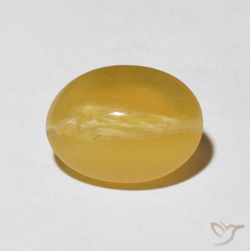 5.81ct 天然 ゴールドオレンジ キャッツアイオパール, 楕円形, オペーク