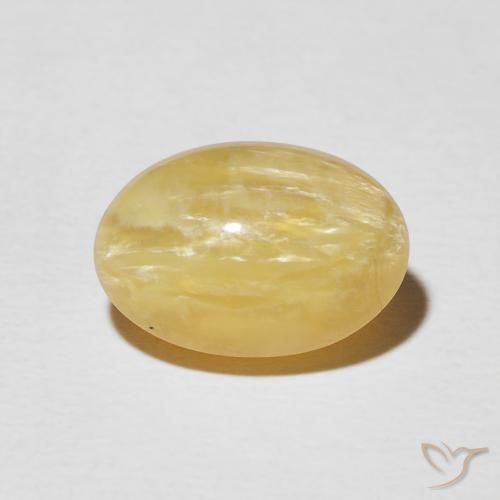 4.03ct 天然 ミディアムゴールデン キャッツアイオパール, 楕円形, オペーク