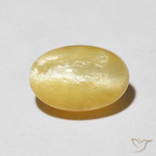 6.04ct 天然 ミディアムゴールド キャッツアイオパール, 楕円形, オペーク