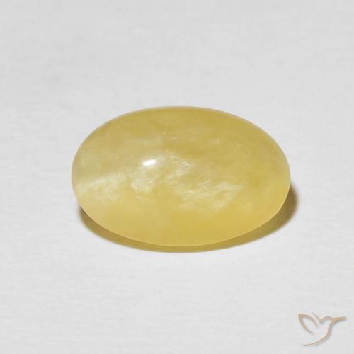 2.70ct 天然 薄いイエロー キャッツアイオパール, 楕円形, オペーク