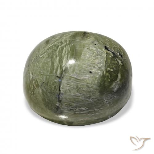 4.64ct 黄みがかったグリーン キャッツアイオパール, 楕円形, オペーク