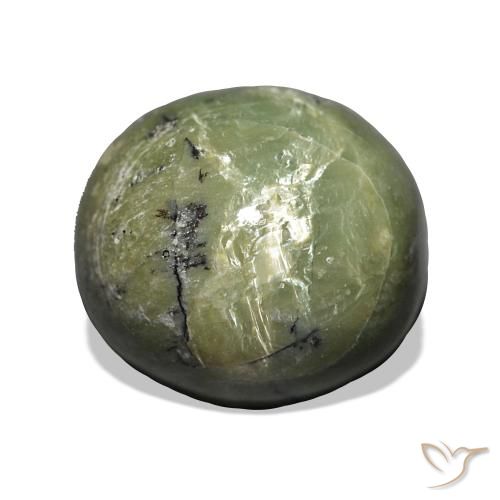 4.99ct アーシーグリーン キャッツアイオパール, 楕円形, オペーク