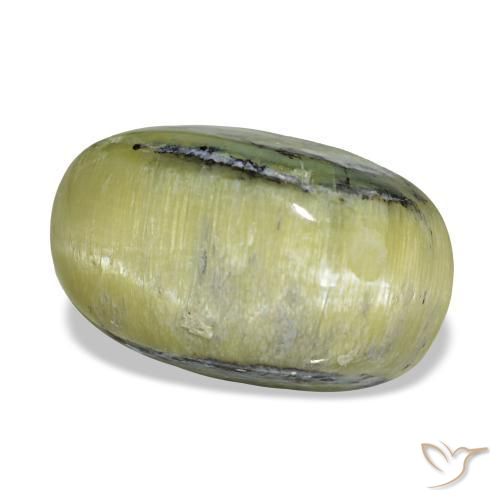 4.62カラットの天然アースグリーンCat's Eye Opal（13.1×8.1 mm・オーバルカット）