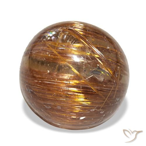 3.91ct オレンジ Cat's Eye Rutile Quartz, ラウンド, 半透明