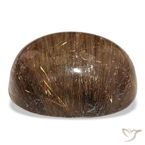 44.01カラットの天然深い赤みがかったオレンジCat's Eye Rutile Quartz（24.1×18.2 mm・オーバルカット）