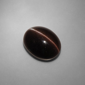 6.90カラットの天然ダークブラウンCat's Eye Scapolite（13.2×10.3 mm・オーバルカット）
