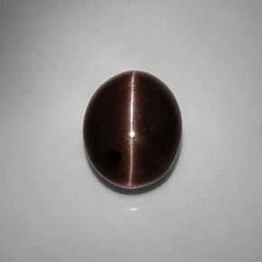 6.90カラットの天然ダークブラウンCat's Eye Scapolite（13.2×10.3 mm・オーバルカット）