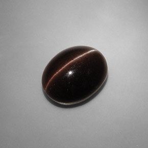 6.90カラットの天然ダークブラウンCat's Eye Scapolite（13.2×10.3 mm・オーバルカット）