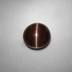 5.82カラットの天然ダークブラウンCat's Eye Scapolite（10.58 mm・ラウンドカット）