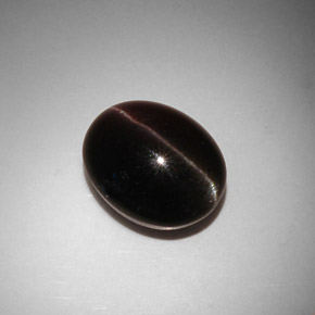 11.50カラットの天然ダークブラウンCat's Eye Scapolite（15×12.1 mm・オーバルカット）