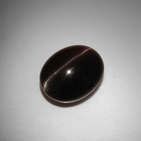 11.50カラットの天然ダークブラウンCat's Eye Scapolite（15×12.1 mm・オーバルカット）
