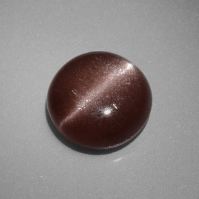 2.40カラットの天然ブラウンCat's Eye Scapolite（8.56 mm・ラウンドカット）