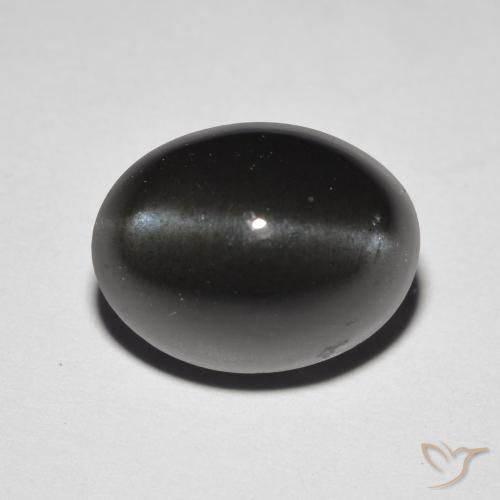 5.85ct 天然 ダークチョコレートブラウン キャッツアイスキャポライト, 楕円形, 半透明