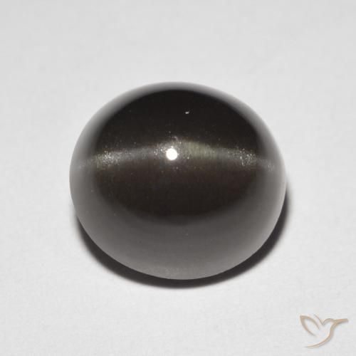 3.32カラットの天然黒がかった茶色Cat's Eye Scapolite（8.9×8.3 mm・オーバルカット）