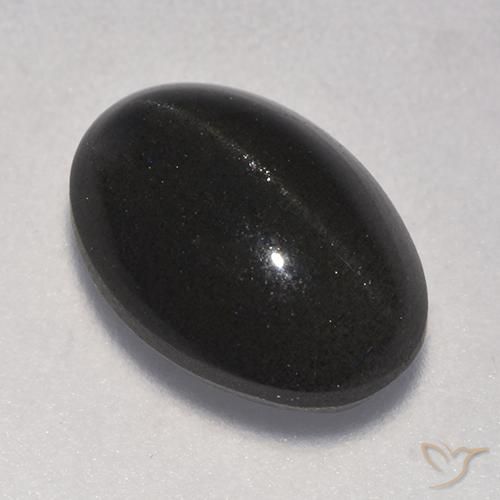 3.75ct 天然 ブラック キャッツアイスキャポライト, 楕円形, 半透明