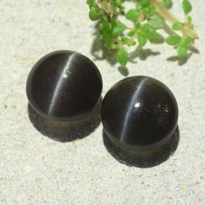 4.77カラットの天然ブラウンCat's Eye Scapolite（8.21 mm・ラウンドカット）