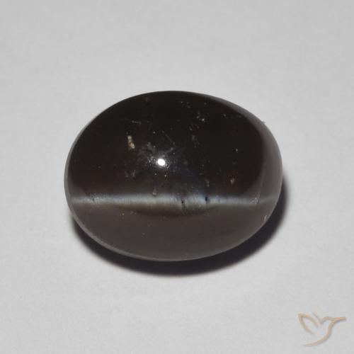 2.24ct 天然 ブラック キャッツアイスキャポライト, 楕円形, 半透明
