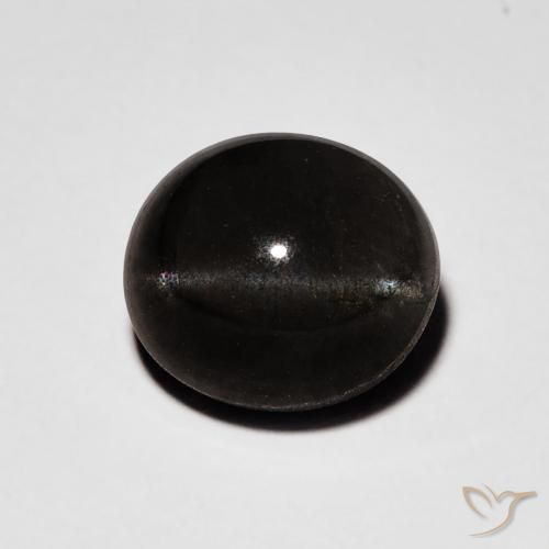 2.70ct 天然 ブラック キャッツアイスキャポライト, 楕円形, 半透明
