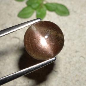 1.76カラットの天然赤みがかった茶Cat's Eye Scapolite（8.36 mm・ラウンドカット）