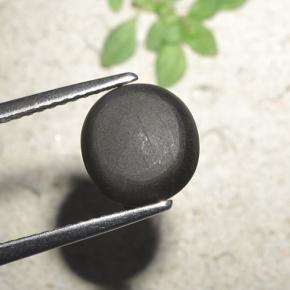 3.23カラットの天然黒Cat's Eye Scapolite（8.93 mm・ラウンドカット）