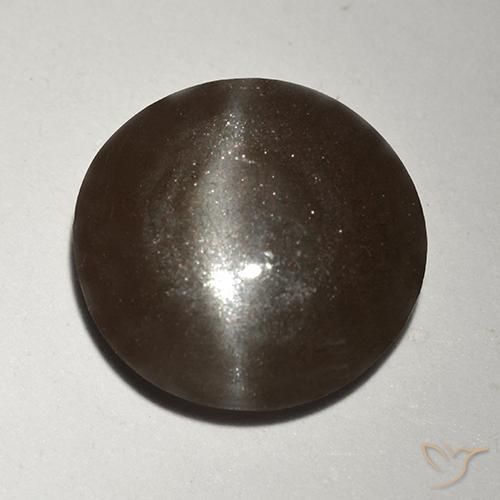 2.99ct 天然 アンバーブラウン キャッツアイスキャポライト, ラウンド, 半透明
