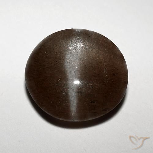 3.10ct 天然 チョコレートブラウン キャッツアイスキャポライト, ラウンド, 半透明