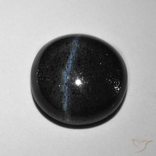 2.48ct 天然 ブラック キャッツアイスキャポライト, ラウンド, 半透明