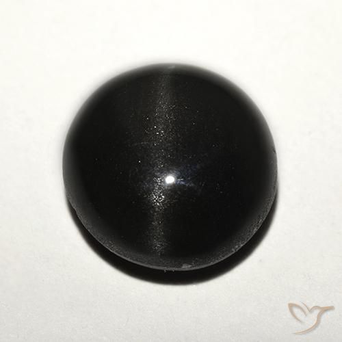 3.89ct 天然 ブラック キャッツアイスキャポライト, ラウンド, 半透明