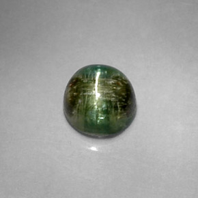 1.20カラットの天然ディープグリーンCat's Eye Tourmaline（5.97 mm・ラウンドカット）