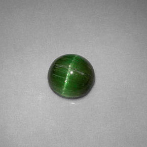 0.85カラットの天然ディープグリーンCat's Eye Tourmaline（5.74 mm・ラウンドカット）