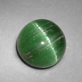 2.47カラットの天然グリーンCat's Eye Tourmaline（8.06 mm・ラウンドカット）