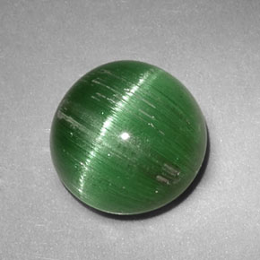2.47カラットの天然グリーンCat's Eye Tourmaline（8.06 mm・ラウンドカット）
