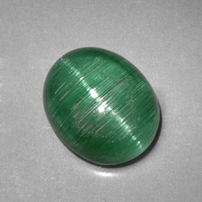 2.09カラットの天然グリーンCat's Eye Tourmaline（8.6×7 mm・透明）