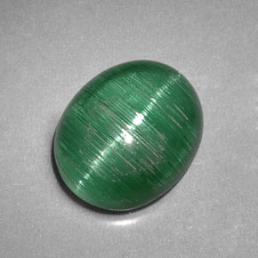 2.09カラットの天然グリーンCat's Eye Tourmaline（8.6×7 mm・透明）
