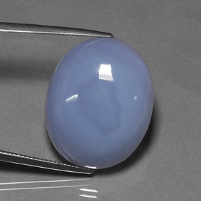 40.37カラットの天然ラベンダーブルーカルセドニー（25.1×20.3 mm・透明）